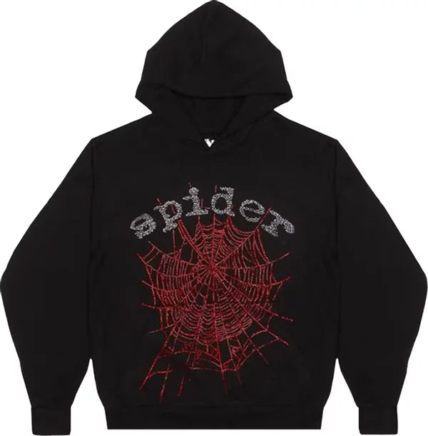 Sp5der OG Rhinestone Hoodie 'Black'