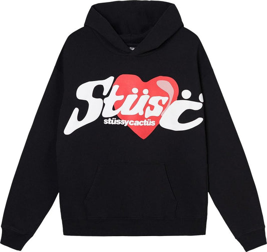 Stussy x Cactus Plant Flea Market Heart Hoodie 'Black'