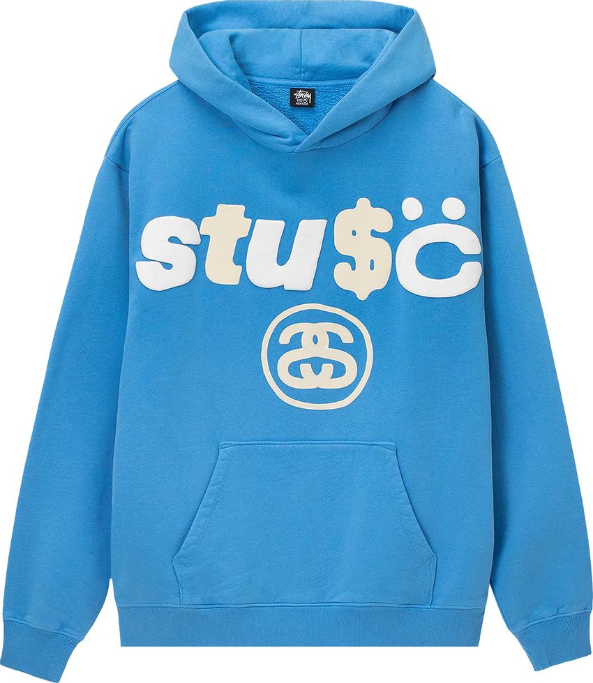 Stussy x Cactus Plant Flea Market 8 Ball Pigment Dyed Hoodie 'Blue'