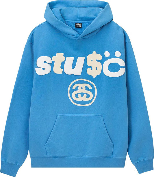 Stussy x Cactus Plant Flea Market 8 Ball Pigment Dyed Hoodie 'Blue'