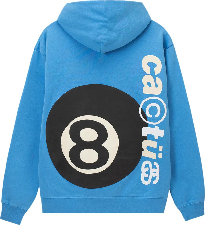 Stussy x Cactus Plant Flea Market 8 Ball Pigment Dyed Hoodie 'Blue'