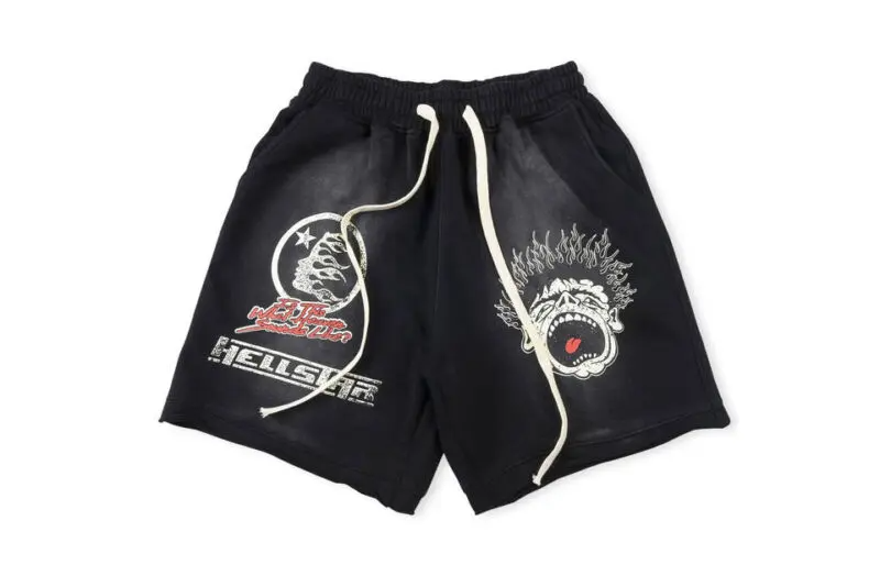 HELLSTAR STUDIOS "RECORD" SWEATSHORTS BLACK